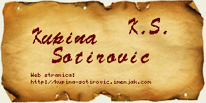 Kupina Sotirović vizit kartica